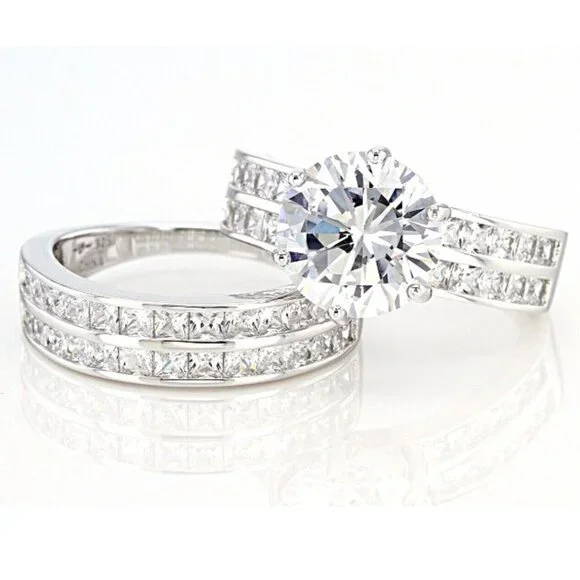 Bella Luce 9.25ctw Rhodium Over .925 Sterling Silver Ring With Band Size 8 EUC - Picture 2 of 9